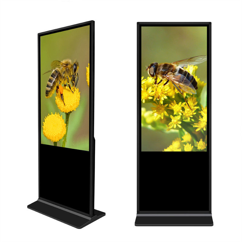 55 လက်မ ကြမ်းပြင် Standing Touch Screen Advertising Kiosk